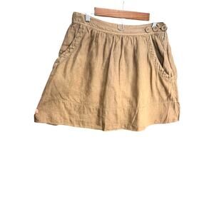 Eliot Tan Linen Cotton Mini Skirt Womens Size 4 Summer Casual Chic Business